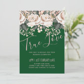 Botanische Groene Roze Floral Weddenschap Budget (Staand voorkant)