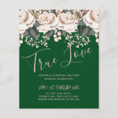 Botanische Groene Roze Floral Weddenschap Budget (Voorkant)