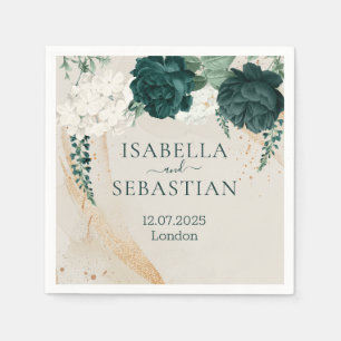 Botanische Groene Rozen Bruiloft Servet