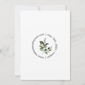 Botanische groene 'Save The Date'-uitnodiging Kaart (Achterkant)