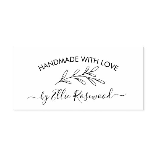 Botanische Groene Script Schrijf Je Eigen Rubberstempel (Afrduk)