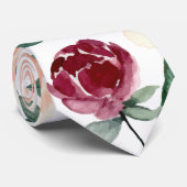 Botanische groene sloppenwijk Blush Bourgogne Peac Stropdas (Opgerold)