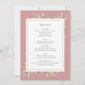 Botanische Groene Stof Roze All In One Trouwen  Kaart (Achterkant)