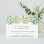 Botanische groene Succulenten Maal Choice Weddensc RSVP Kaartje (Staand voorkant)