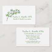 Botanische groene tak visitekaartje (Voorkant / Achterkant)