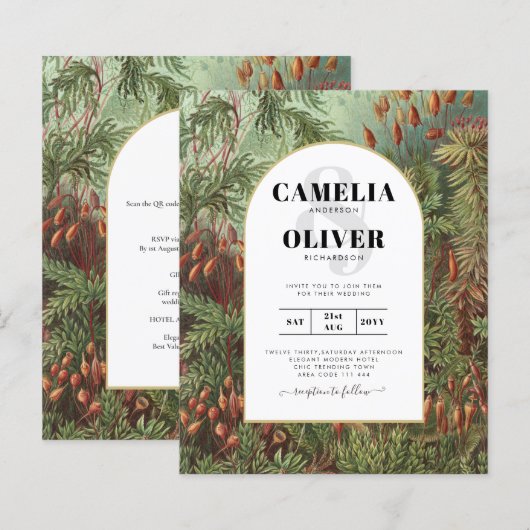  Botanische Groene Terracotta Wedding nodig (Voorkant / Achterkant)