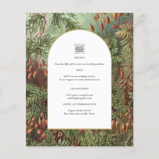 Botanische Groene Terracotta Wedding nodig Flyer (Achterkant)