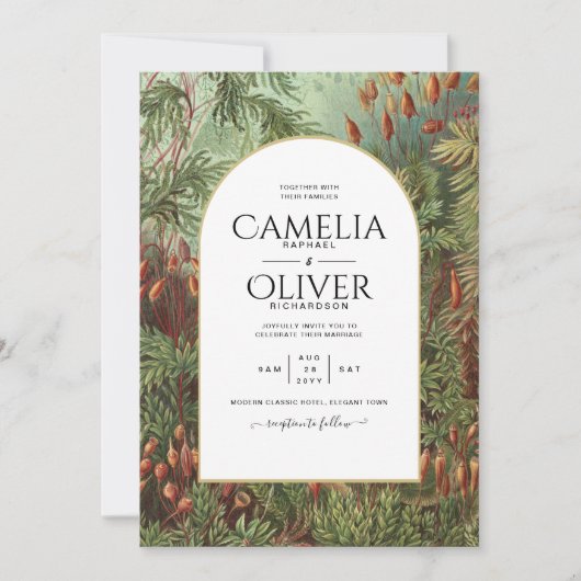  Botanische Groene Terracotta Wedding nodig Kaart (Voorkant)