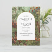  Botanische Groene Terracotta Wedding nodig Kaart (Staand voorkant)