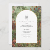  Botanische Groene Terracotta Wedding nodig Kaart (Achterkant)