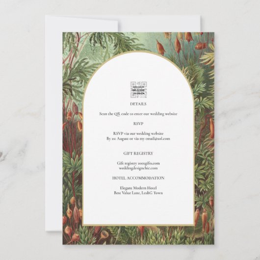  Botanische Groene Terracotta Wedding nodig Kaart (Achterkant)