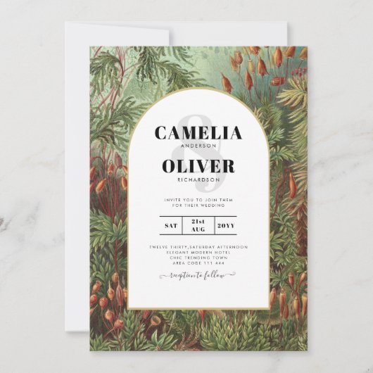  Botanische Groene Terracotta Wedding nodig Kaart (Voorkant)