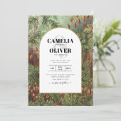  Botanische Groene Terracotta Wedding nodig Kaart (Staand voorkant)