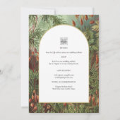  Botanische Groene Terracotta Wedding nodig Kaart (Achterkant)