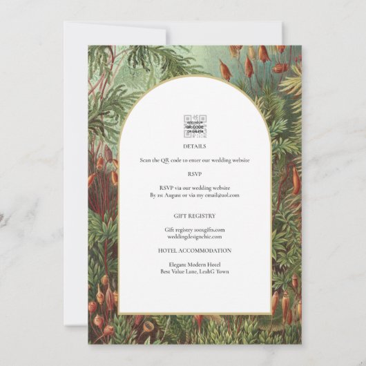  Botanische Groene Terracotta Wedding nodig Kaart (Achterkant)