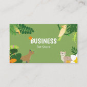 Botanische groene tropische bladeren dierenwinkel visitekaartje (Voorkant)