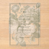 Botanische Groene Tuin Party Wedding Theme Acryl Uitnodigingen (Voorkant)