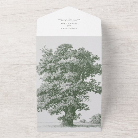 Botanische Groene Tuin Party Wedding Theme All In One Uitnodiging (Buitenkant)