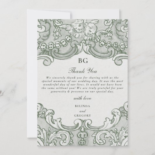  Botanische Groene Tuin Party Wedding Theme Bedankkaart (Voorkant)