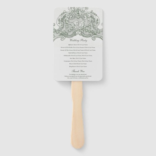  Botanische Groene Tuin Party Wedding Theme Handwaaier (Achterkant)