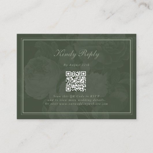  Botanische Groene Tuin Party Wedding Theme Informatiekaartje (Voorkant)