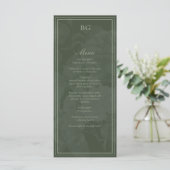  Botanische Groene Tuin Party Wedding Theme Menu (Staand voorkant)
