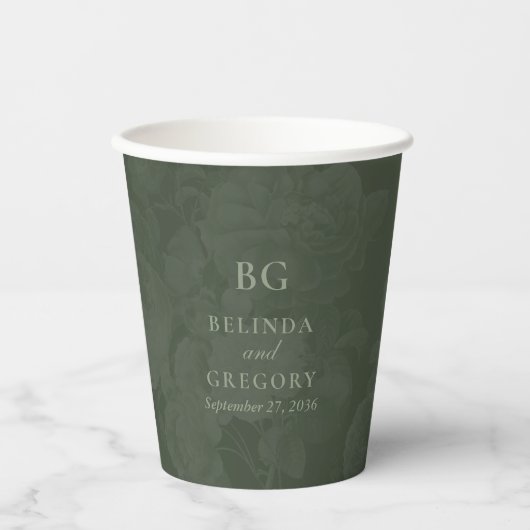 Botanische Groene Tuin Party Wedding Theme Papieren Bekers (Voorkant)