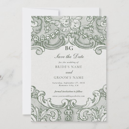  Botanische Groene Tuin Party Wedding Theme Save The Date (Voorkant)