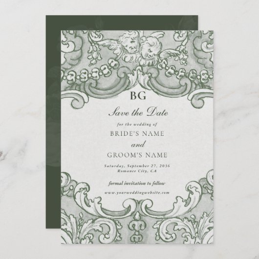  Botanische Groene Tuin Party Wedding Theme Save The Date (Voorkant / Achterkant)