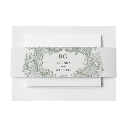 Botanische Groene Tuin Party Wedding Theme Uitnodigingen Wikkel (Voorkant Voorbeeld)