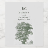  Botanische Groene Tuin Party Wedding Theme Wijn Etiket (Enkel label)