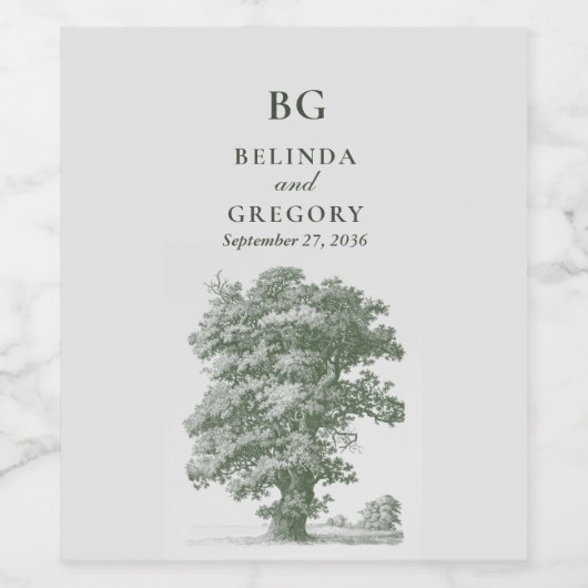  Botanische Groene Tuin Party Wedding Theme Wijn Etiket (Enkel label)