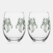 Botanische Groene Tuin Party Wedding Theme Wijnglas Zonder Voet (Links)