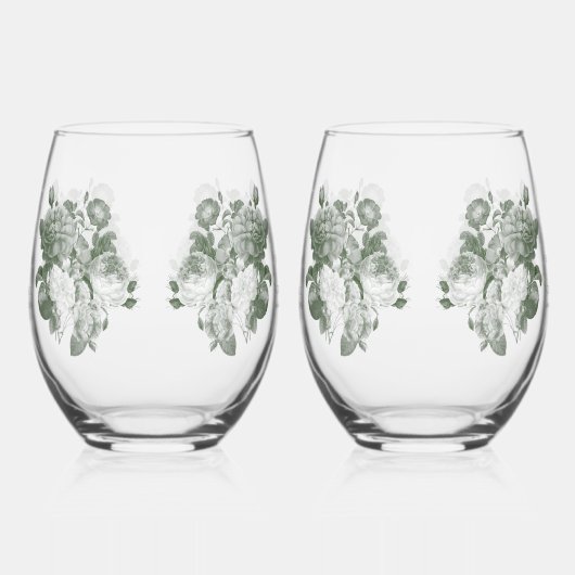 Botanische Groene Tuin Party Wedding Theme Wijnglas Zonder Voet (Links)