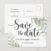 Botanische & Groene van het Manuscript sparen het Briefkaart (Voorkant / Achterkant)