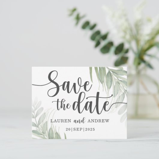 Botanische & Groene van het Manuscript sparen het  Briefkaart (Staand voorkant)