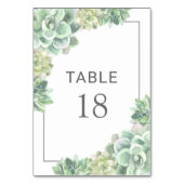 Botanische groene vetplanten Elegante bruiloft Kaart (Achterkant)