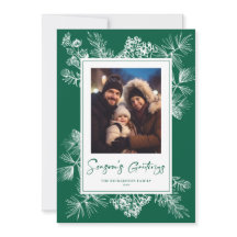 Botanische groene vintage kerstfoto