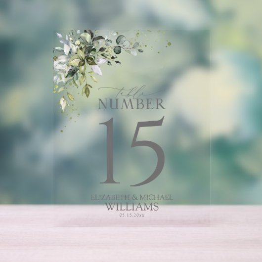 Botanische groene Waterverf Acryl Bord (Neutraal)