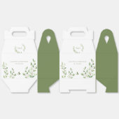 Botanische Groene Waterverf bruiloft monogram Bedankdoosjes (Ongevouwen)