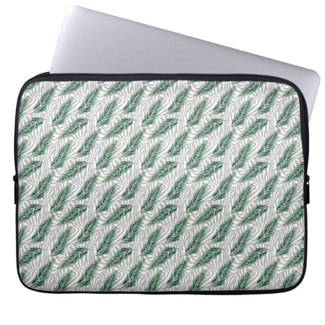 Botanische groene Waterverf Groene bladeren Laptop Sleeve (Voorkant)
