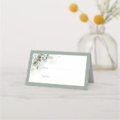 Botanische groene Waterverf Plaatskaartje (Voorkant)