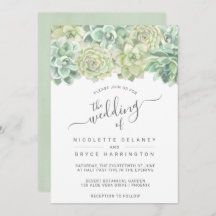 Botanische groene Waterverf Succulenten Weddenscha