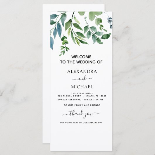 Botanische groene Waterverf van de olievlek (Voorkant / Achterkant)