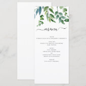 Botanische groene Waterverf van de olievlek Menu (Voorkant / Achterkant)