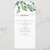 Botanische groene Waterverf van de olievlek Menu (Voorkant)