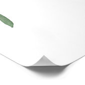 Botanische groene Waterverf van de olievlek Poster (Hoek)