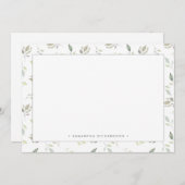 Botanische groene Waterverf verlaat het patroon Notitiekaartje (Voorkant / Achterkant)