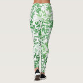 Botanische groene Yoga Pilates Hot Pants Leggings (Achterkant)