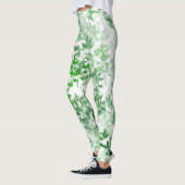 Botanische groene Yoga Pilates Hot Pants Leggings (Links)